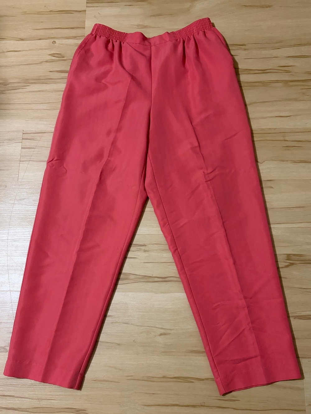 Alfred Dunner Coral-Red Pull-On Pants